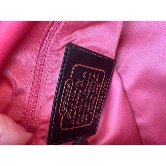 Coach Gold Metallic Signature Jacquard Satchel Bag With Double Handles - Picture 6 of 11